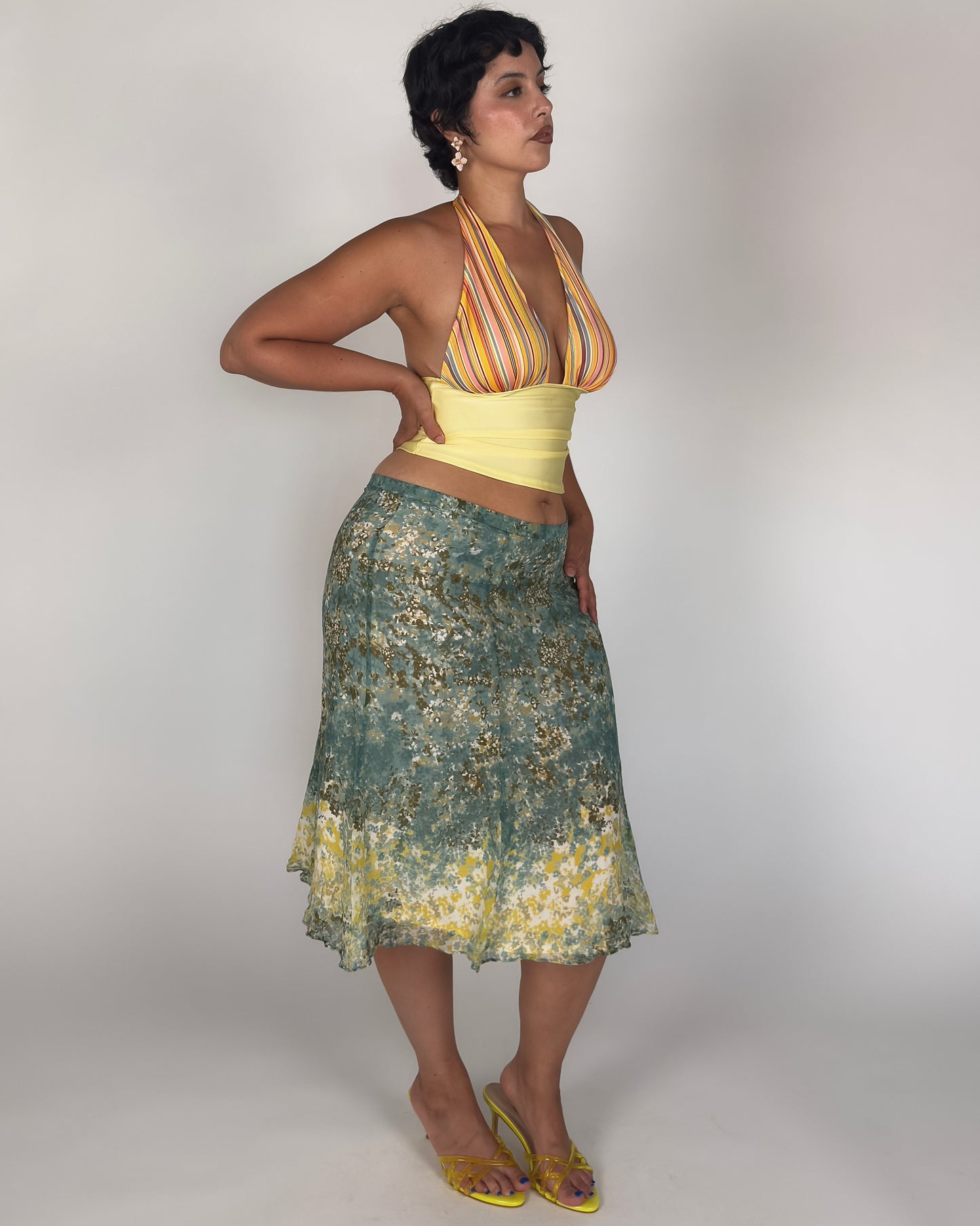 Silk Midi Skirt - L/XL
