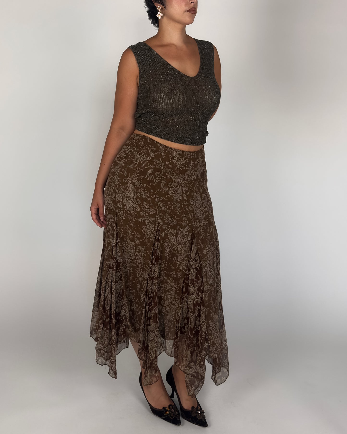 Vintage Ralph Lauren Silk Skirt - M/L