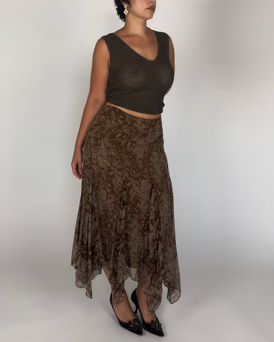 Vintage Ralph Lauren Silk Skirt - M/L