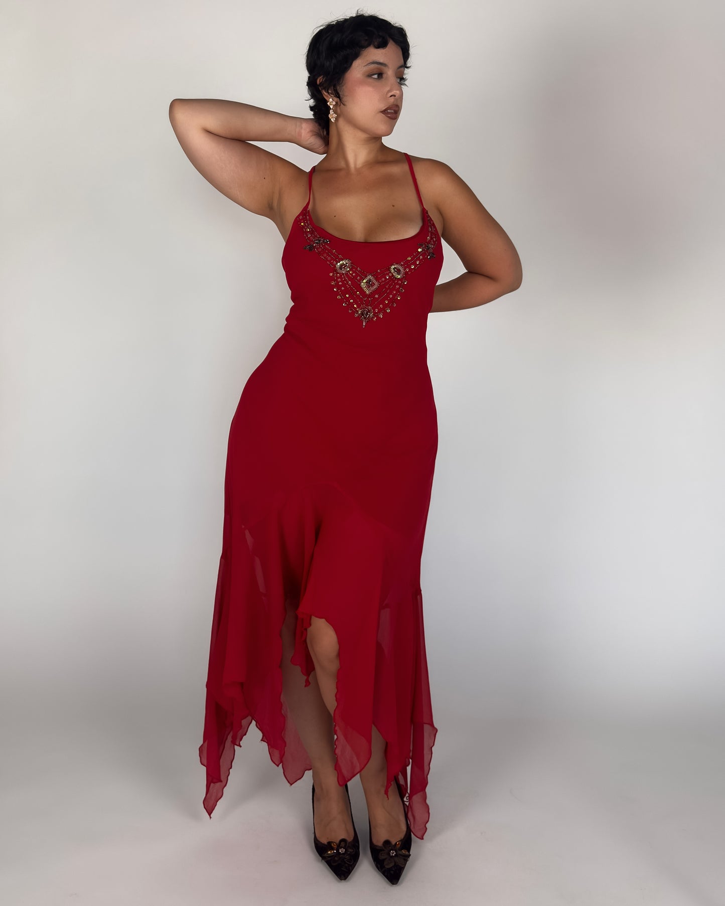 Beaded Hanky Dress - size L-XXL