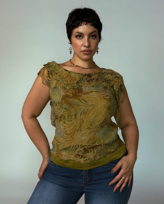 Vintage Stretch Mesh Top L-XL