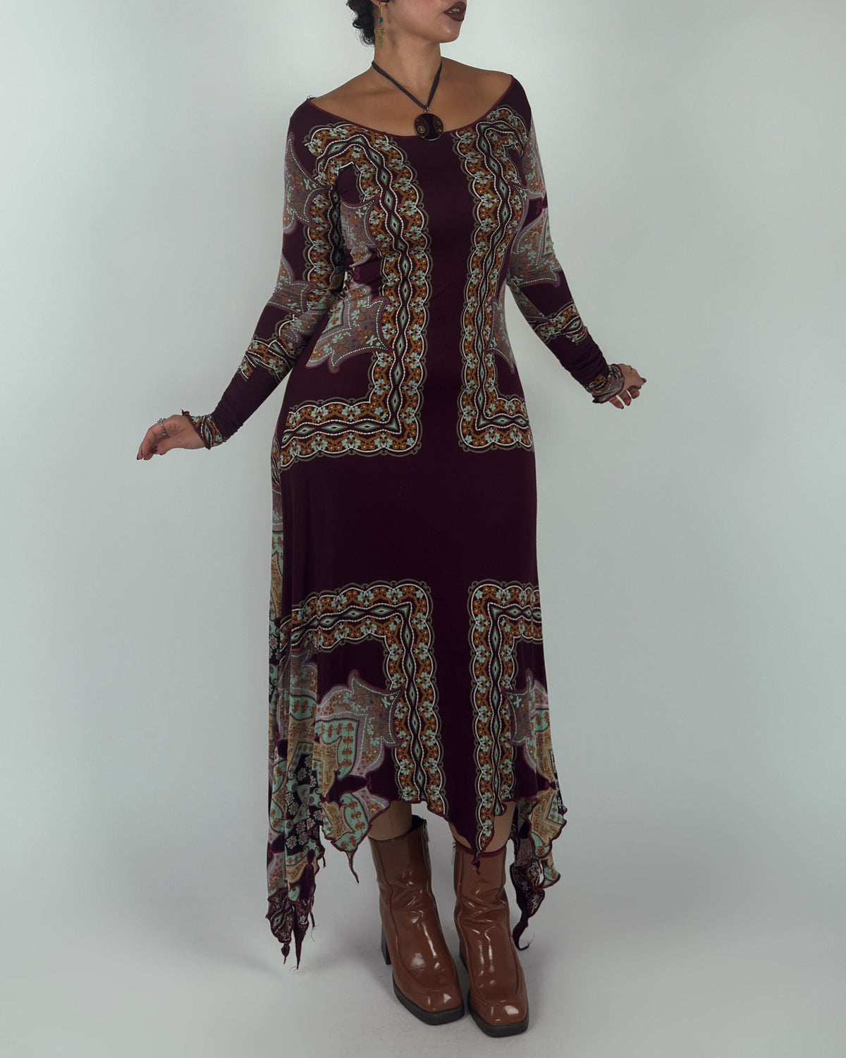 Burgundy Stretch Maxi Dress - M/L