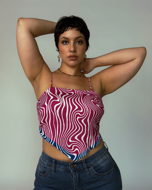 Swirl Print Crop Top - size M/L