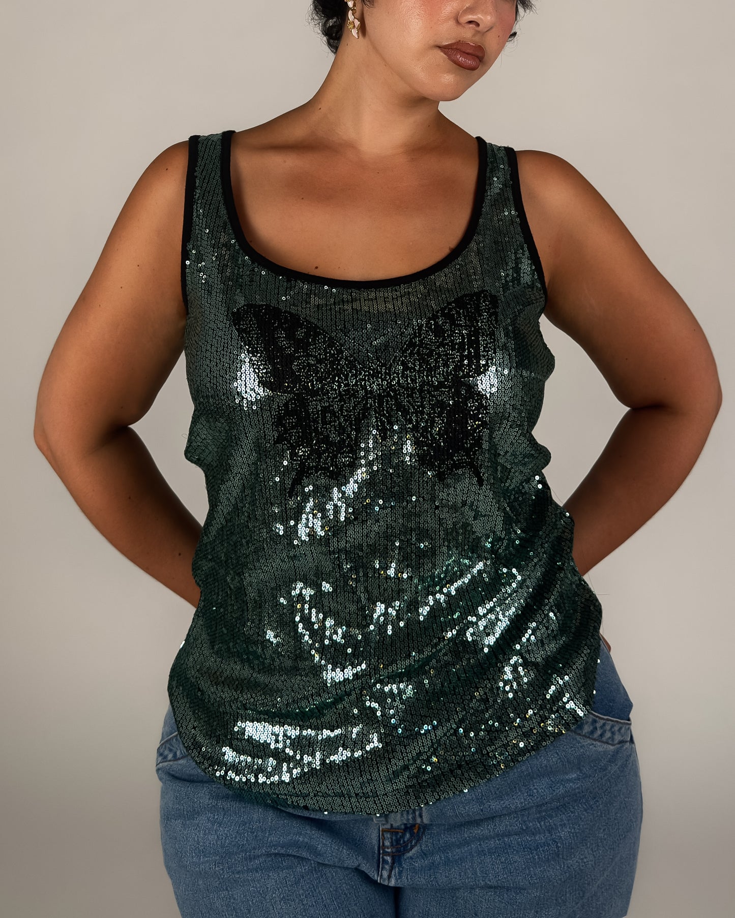 Butterfly Sequin Tank - L/XL