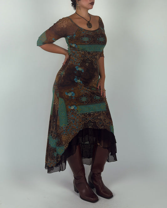 Stretch Mesh Maxi Dress - M-XL
