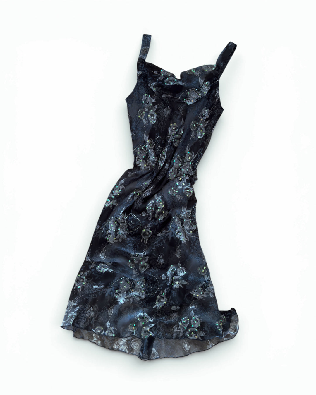 Silk Beaded Midi Dress - size M-XL