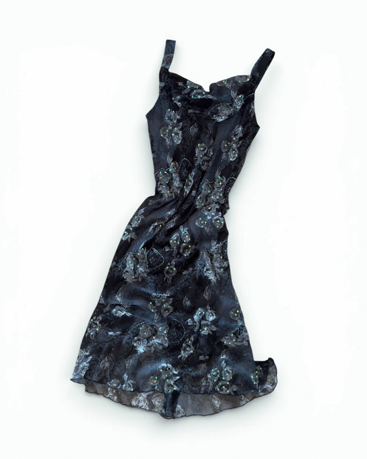 Silk Beaded Midi Dress - size M-XL