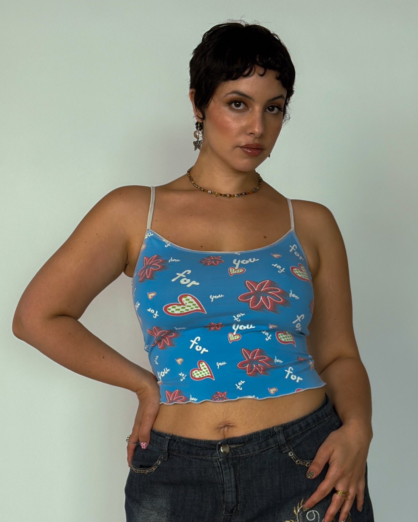 Vintage Spanish 90s Crop Top - size M/L