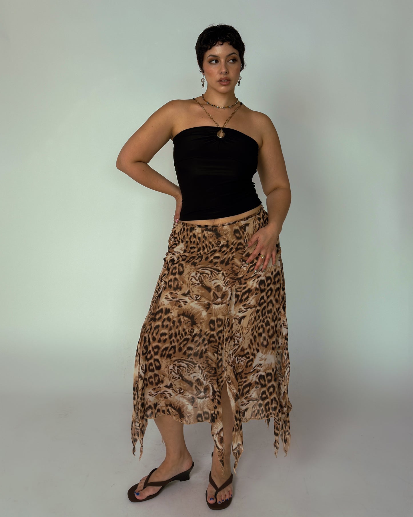 RARE Vintage H&M Silk Animal Print Skirt