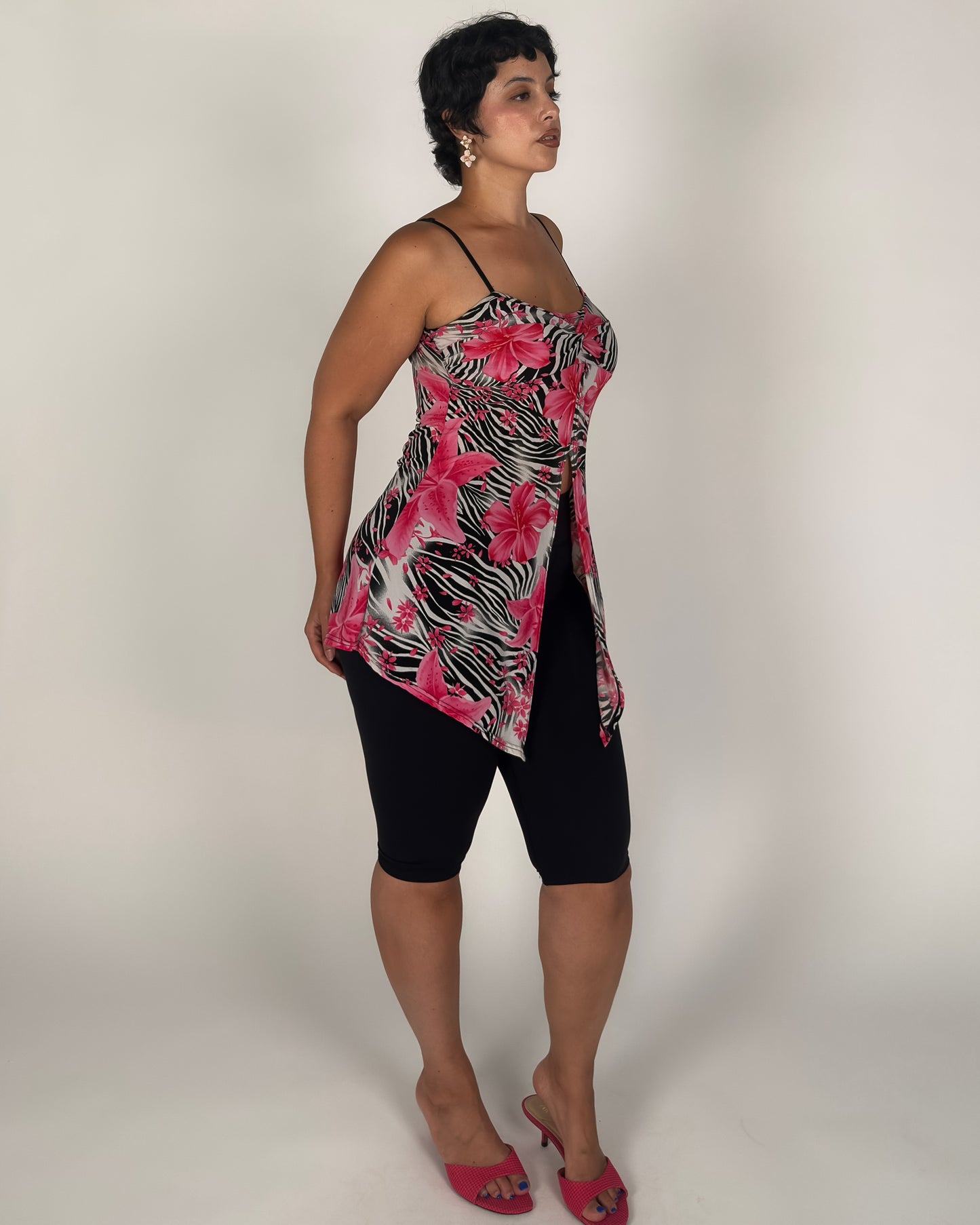 Zebra Floral Asym Cami - M/L
