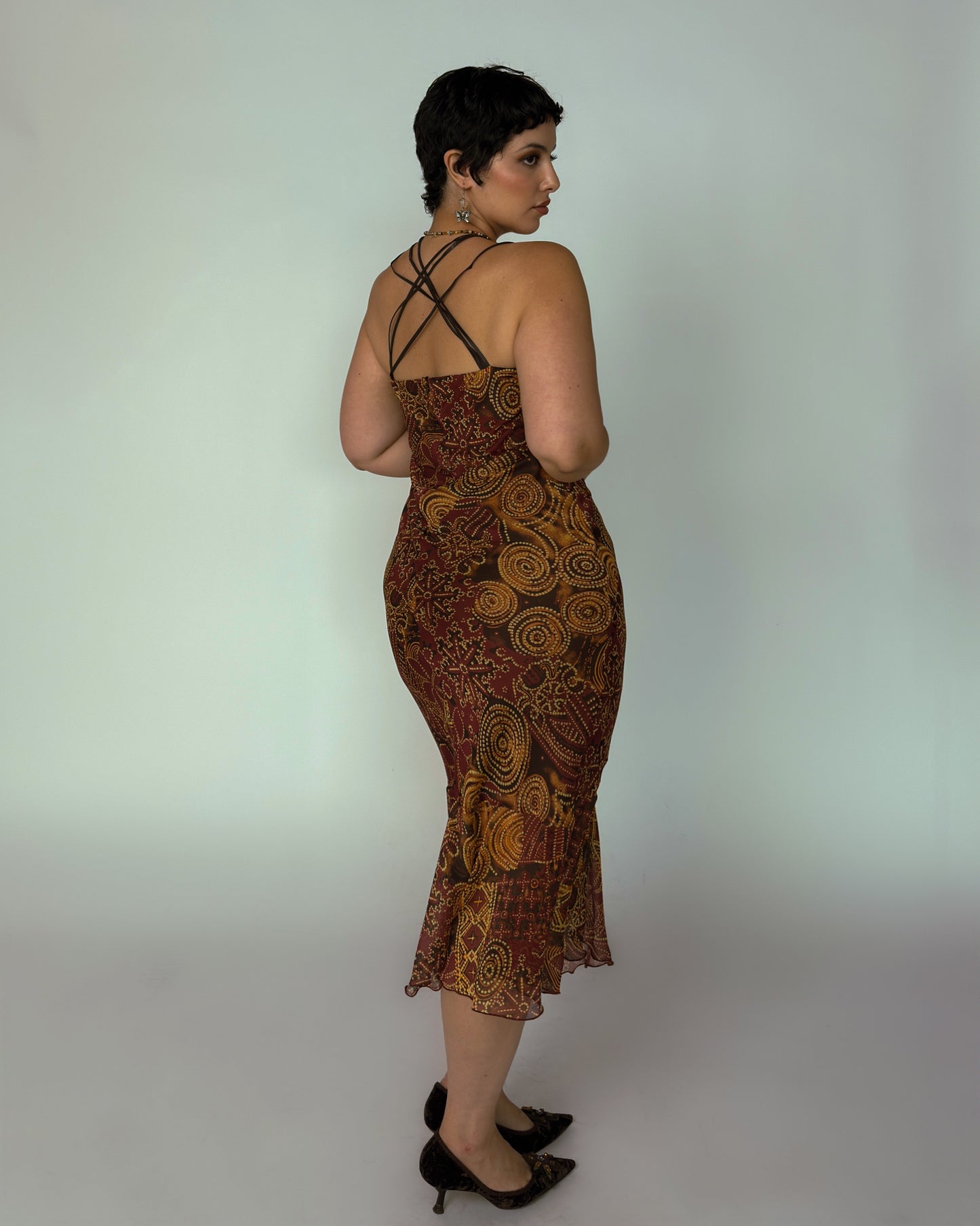 French Vintage Midi Dress - size M/L