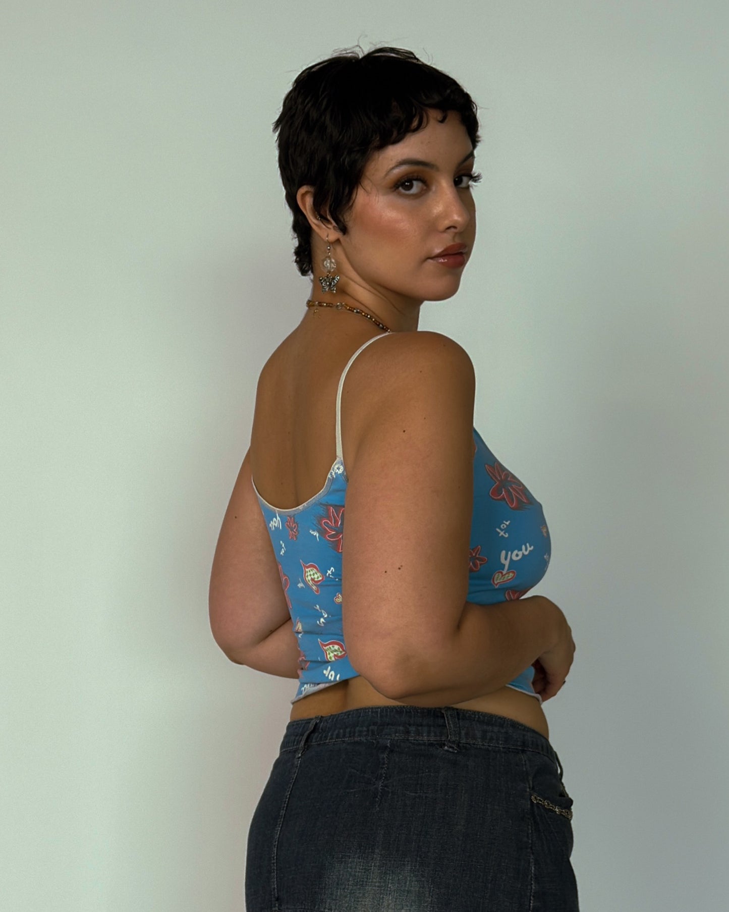 Vintage Spanish 90s Crop Top - size M/L