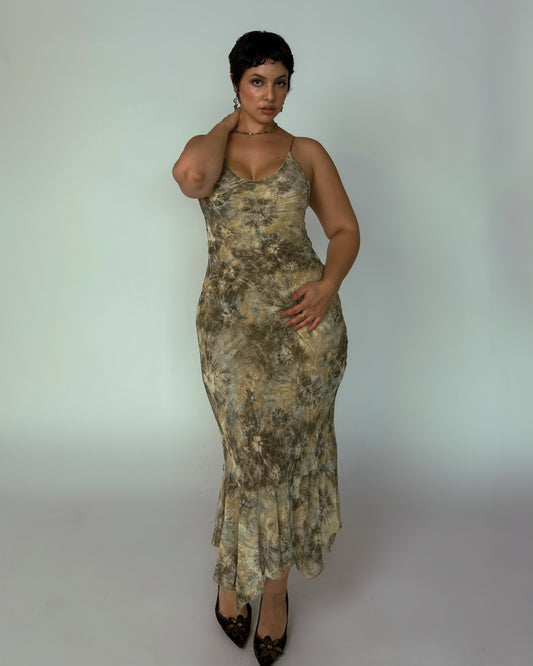 Vintage Fitted Maxi Dress - size M/L