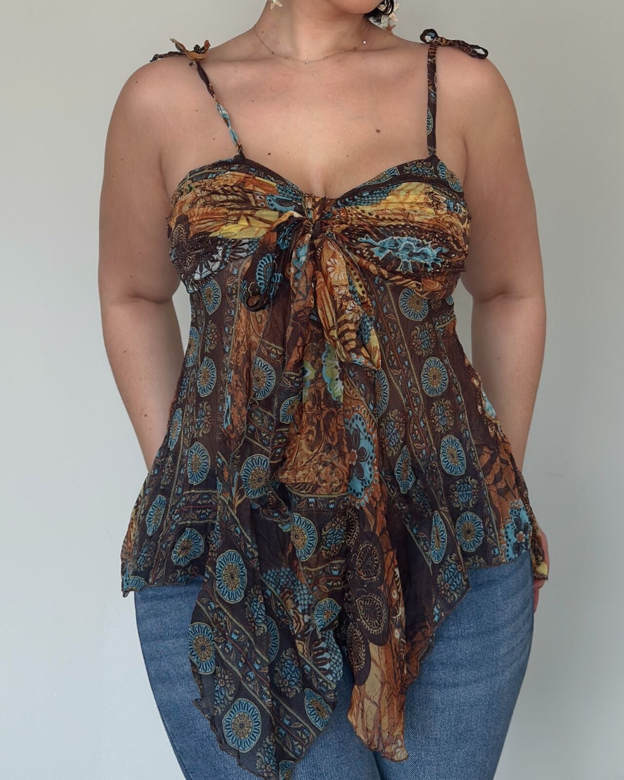 Boho Tie-Front Top
