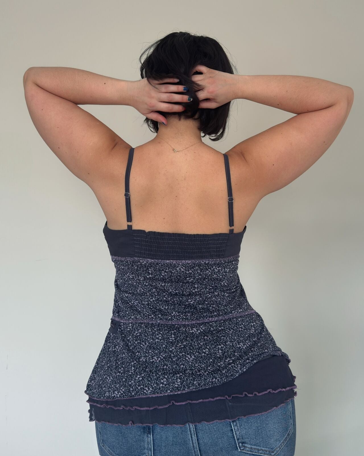 Navy Layered Babydoll Top
