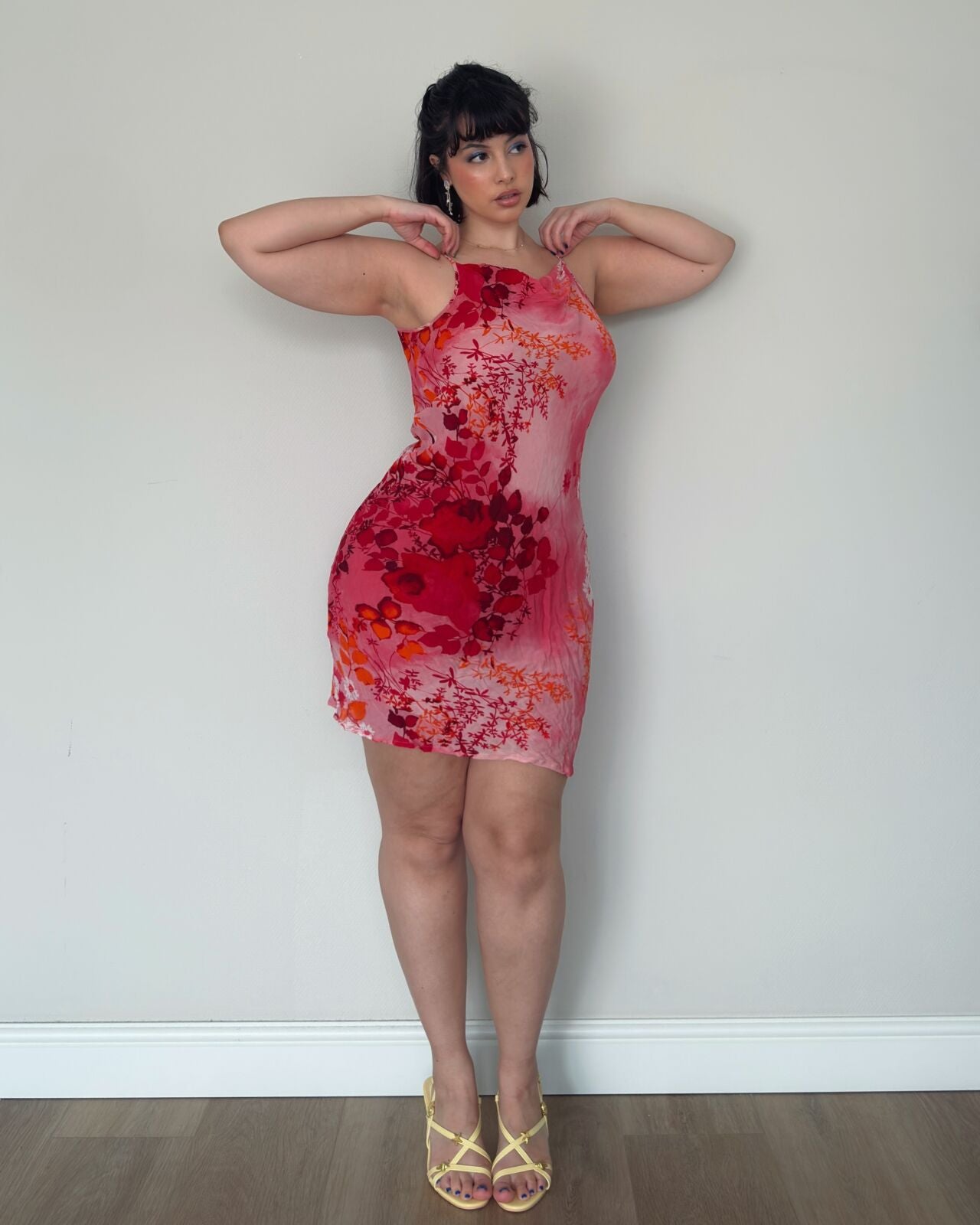 Vintage Betty Barclay Pink Floral Mini Dress – L/XL