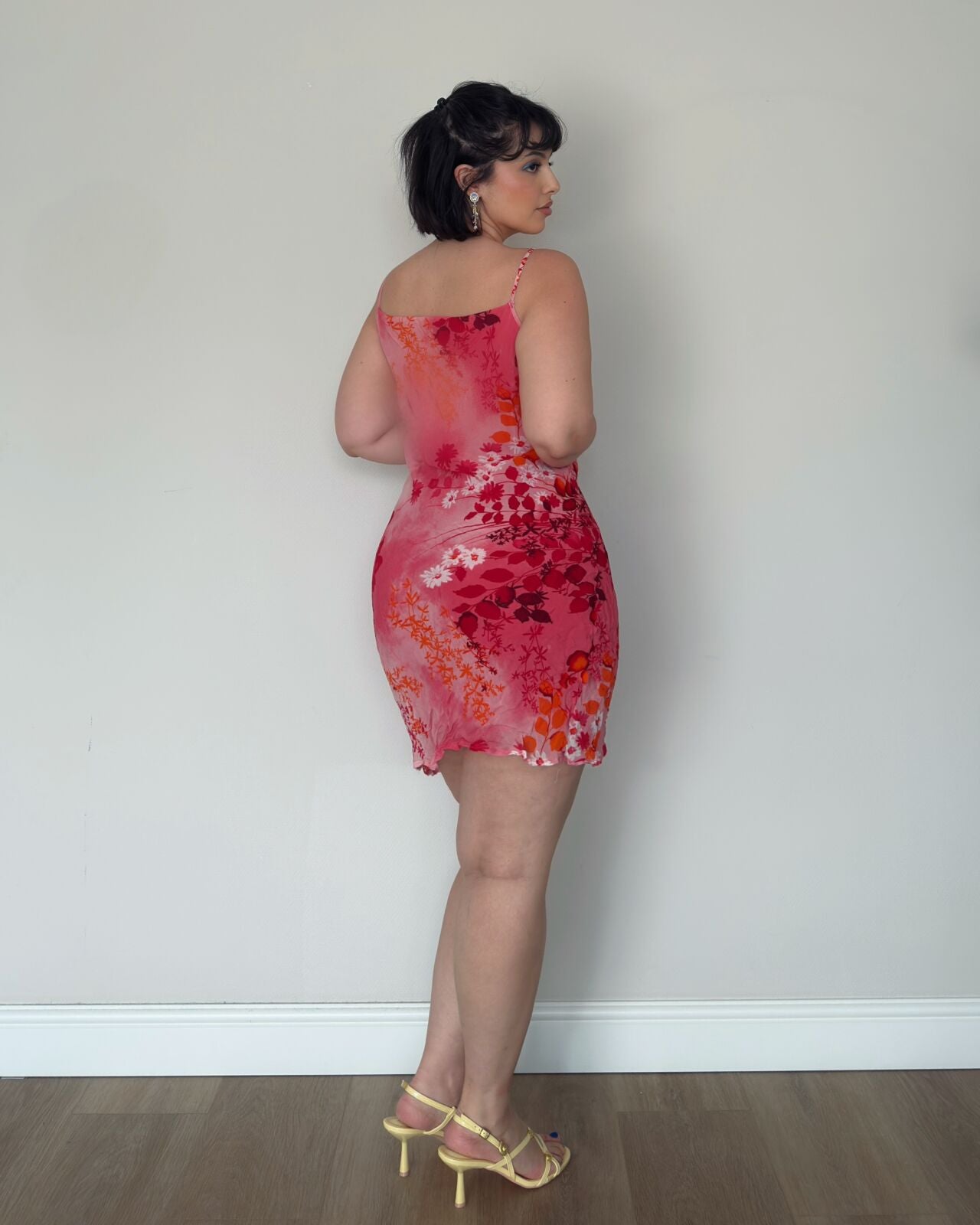 Vintage Betty Barclay Pink Floral Mini Dress – L/XL