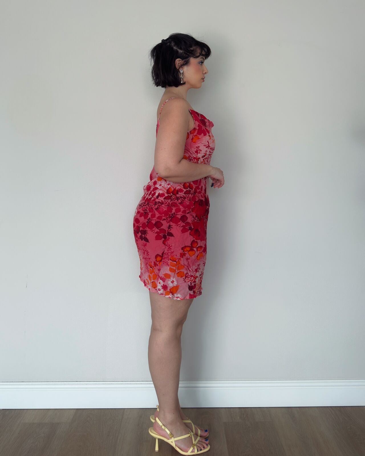 Vintage Betty Barclay Pink Floral Mini Dress – L/XL