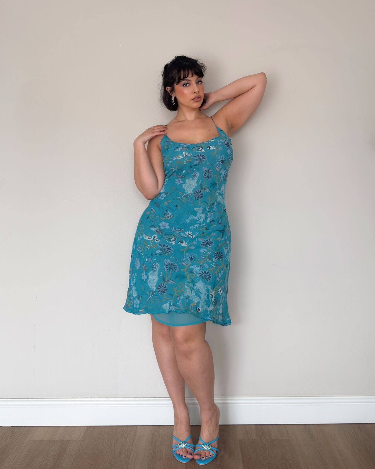 Teal Slip Dress – size L/XL