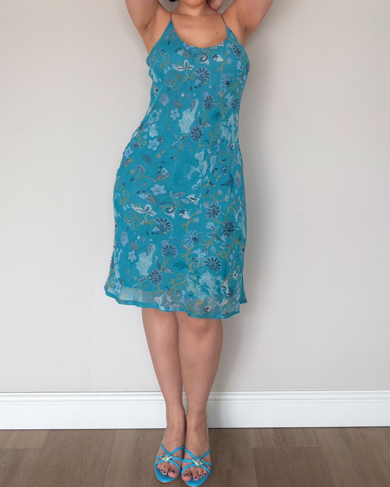 Teal Slip Dress – size L/XL
