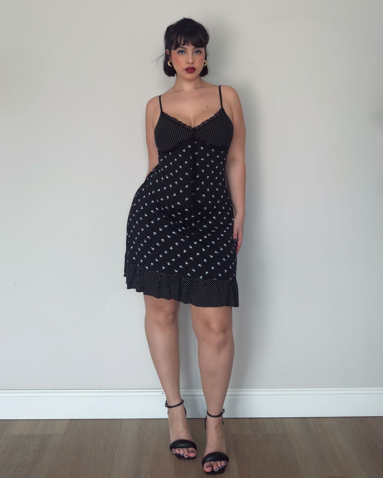 Black Polka Dot Midi Dress – M-XL