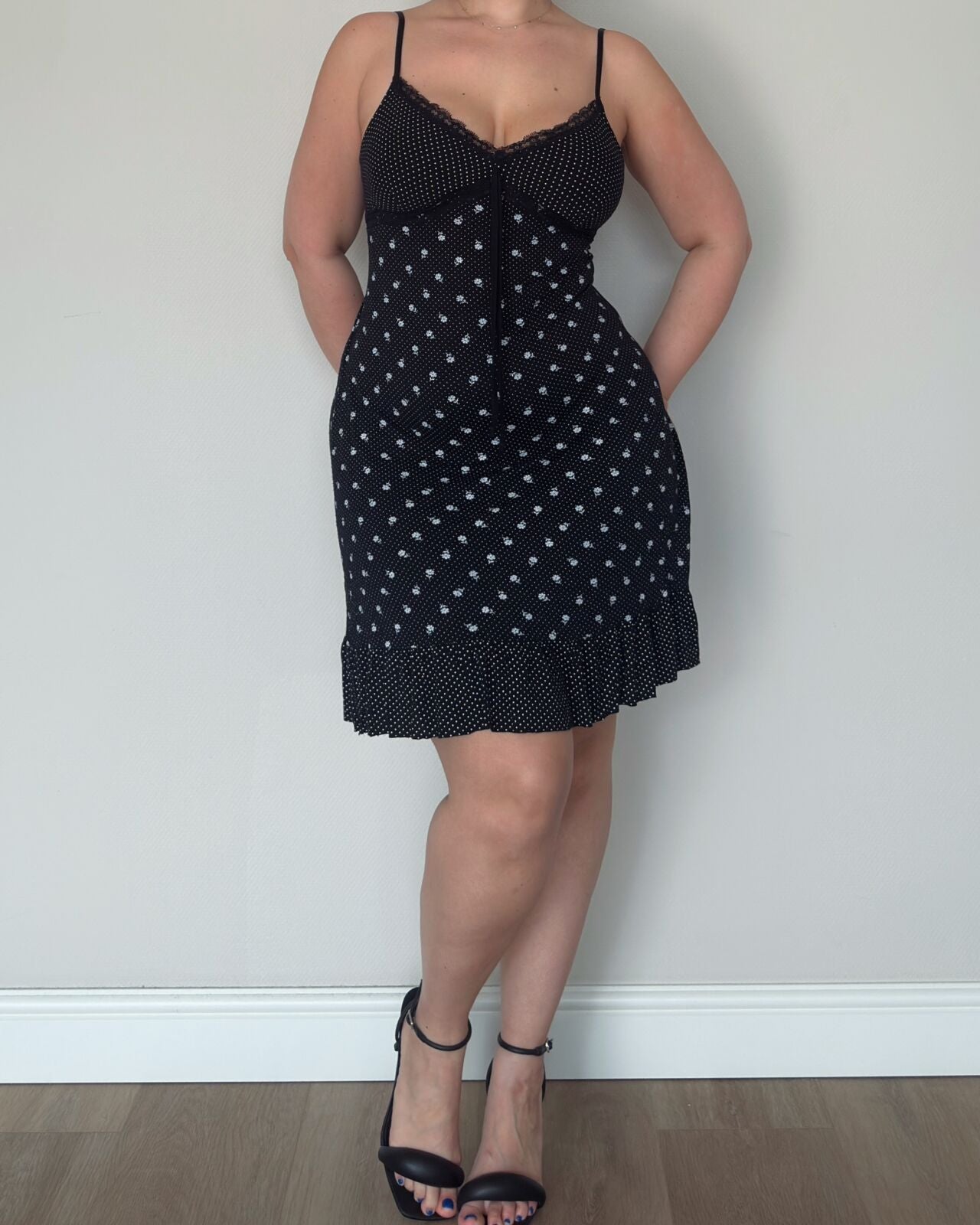 Black Polka Dot Midi Dress – M-XL