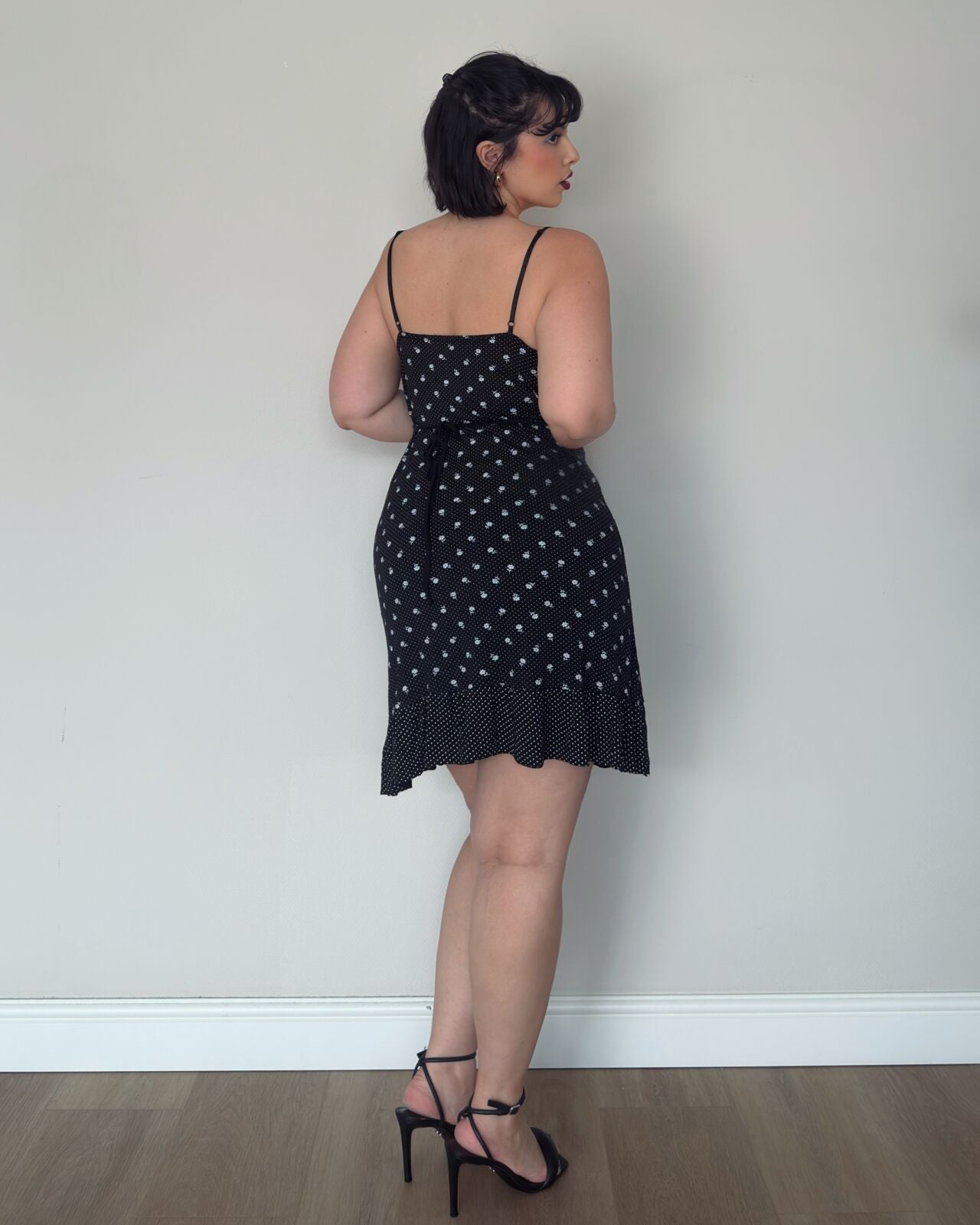 Black Polka Dot Midi Dress – M-XL