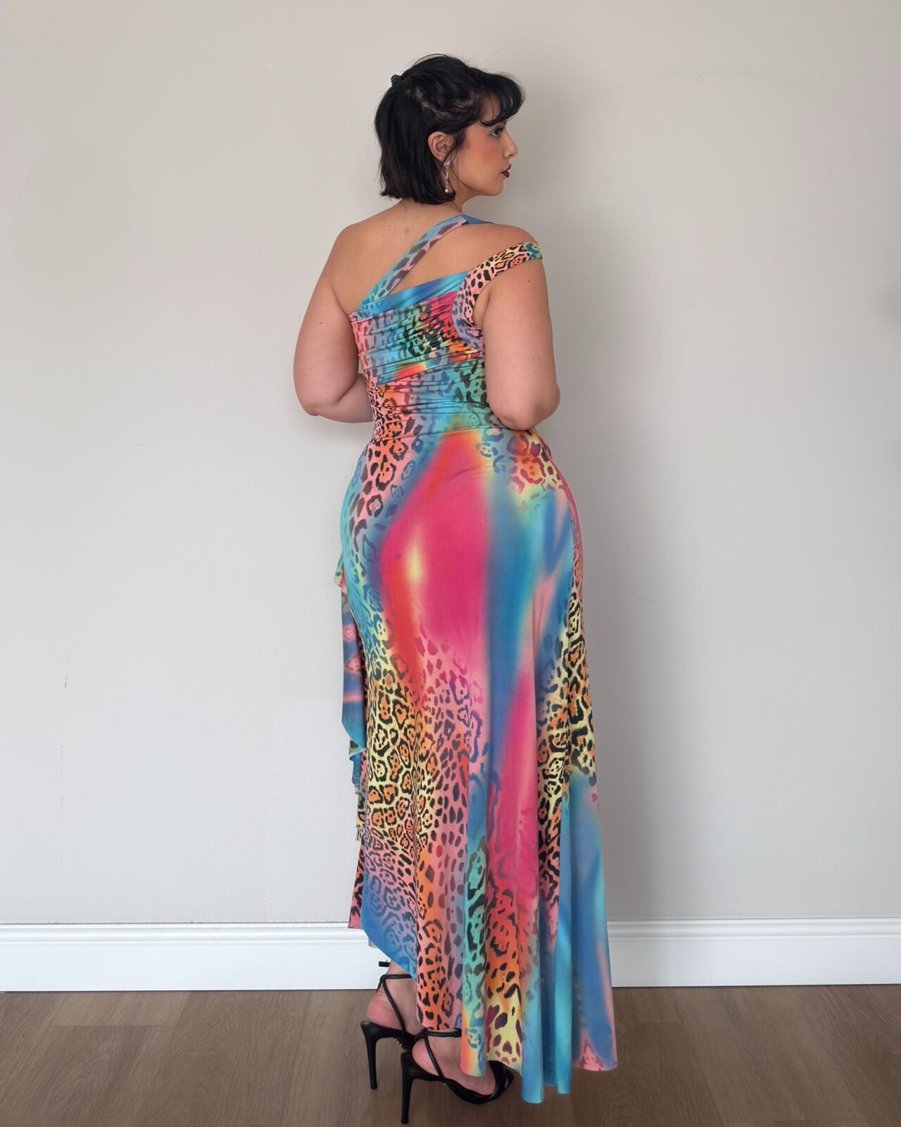 RARE 2000s Leopard Print Mix Maxi Dress – size M-XL