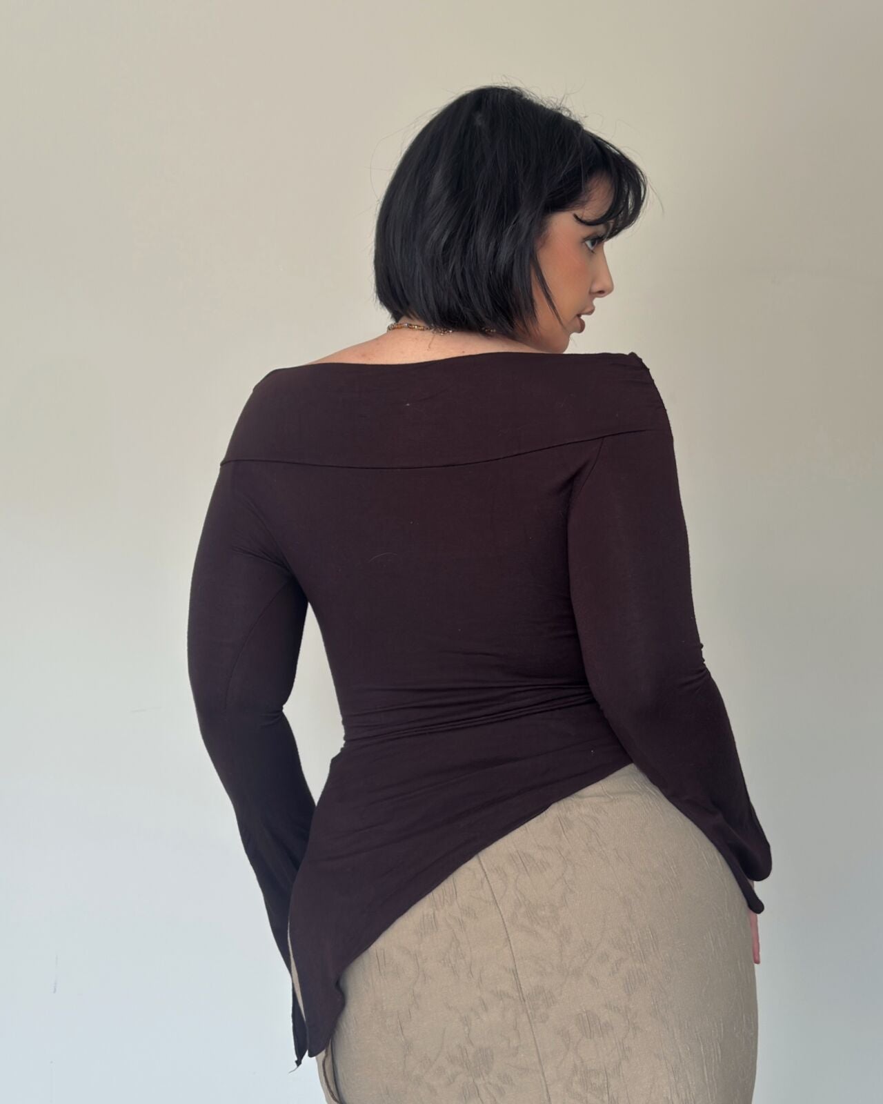 Y2K Belted Off Shoulder Top – size M/L
