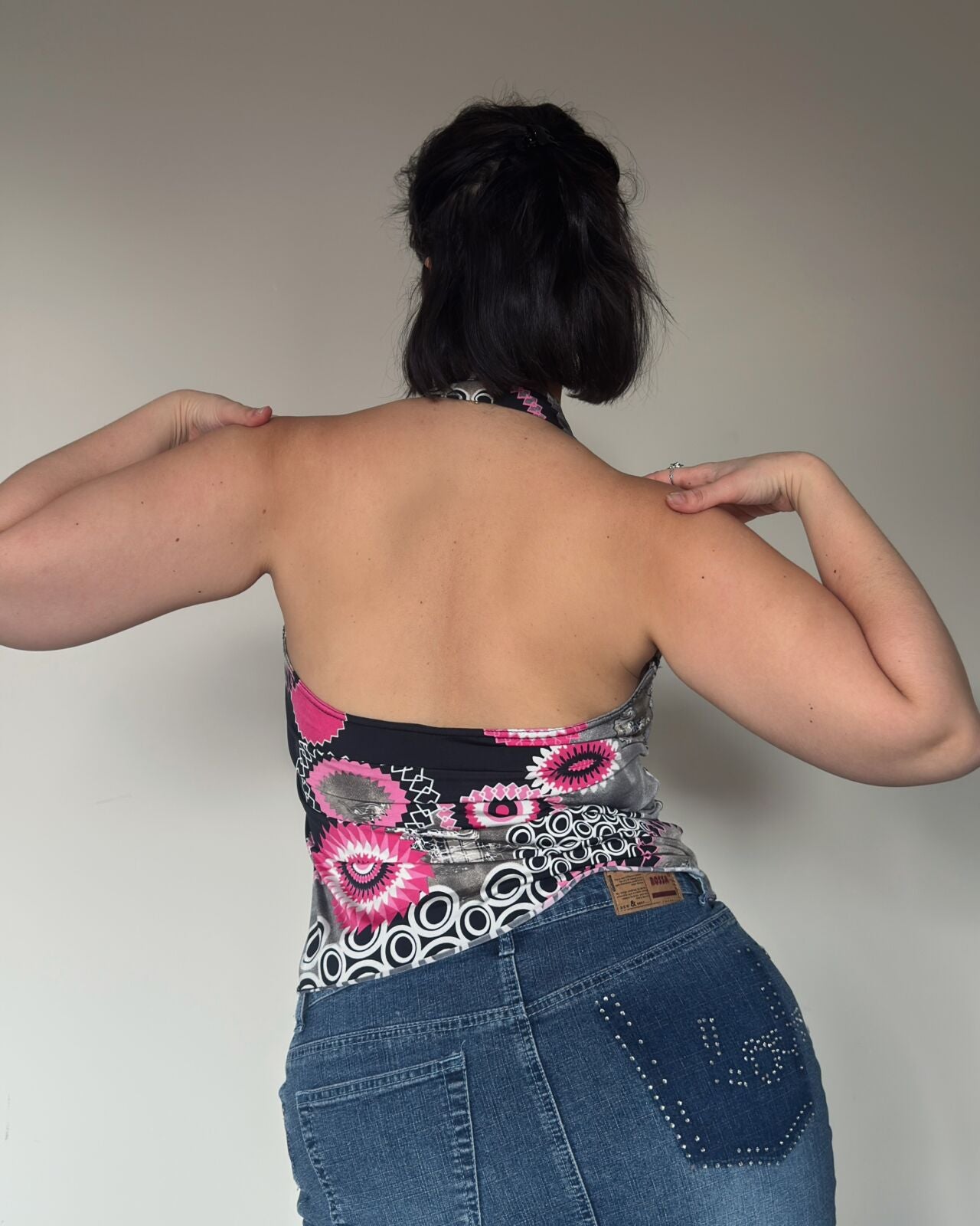 Y2K Retro Halter Top – size M-XL