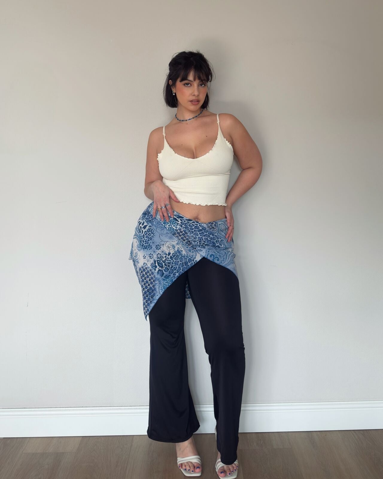 Y2K Layered Skirt Pants – size M/L