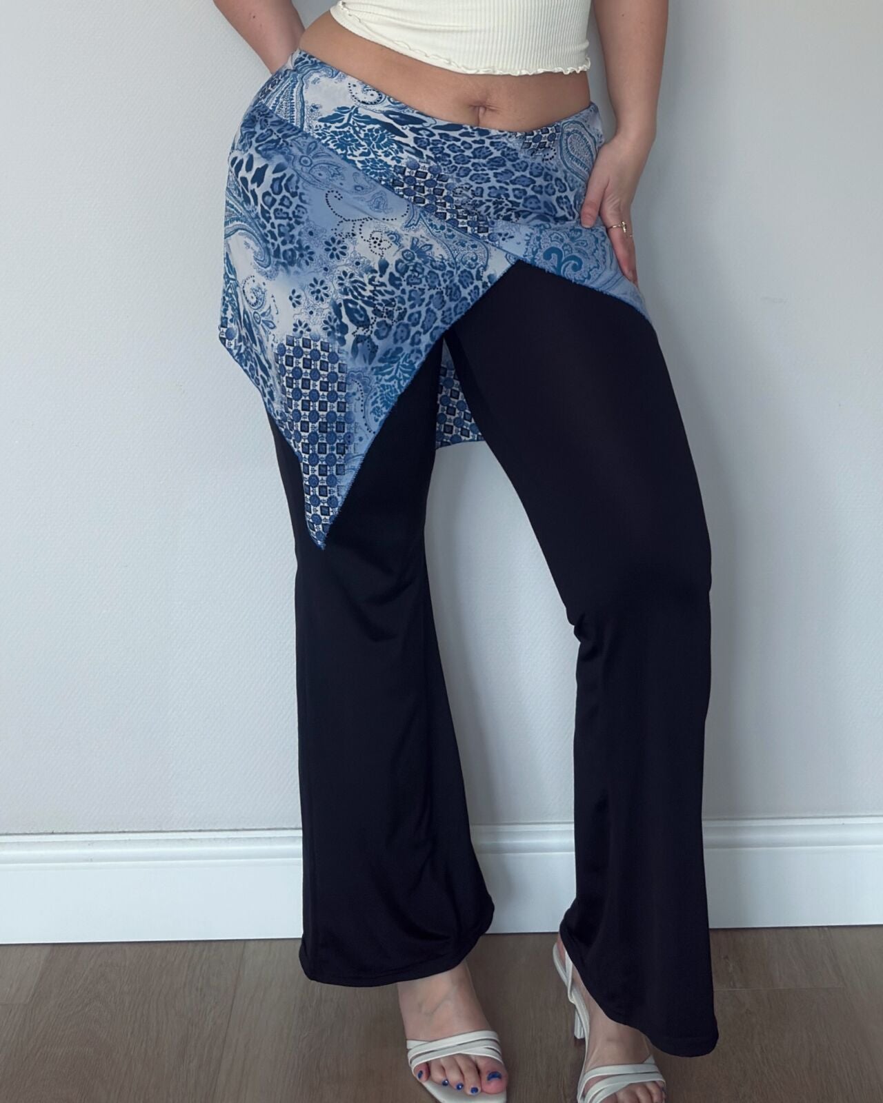 Y2K Layered Skirt Pants – size M/L