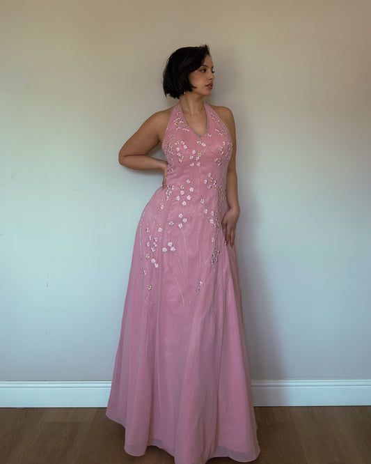 Blush Blossom Vintage Gown - size M/L