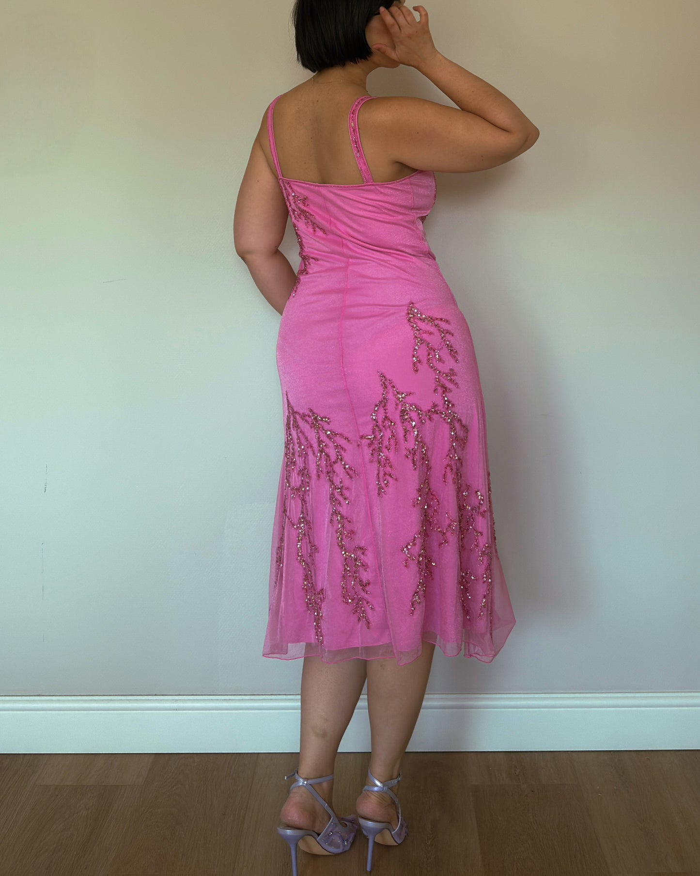 Rose Glow Beaded Dress - size L/XL