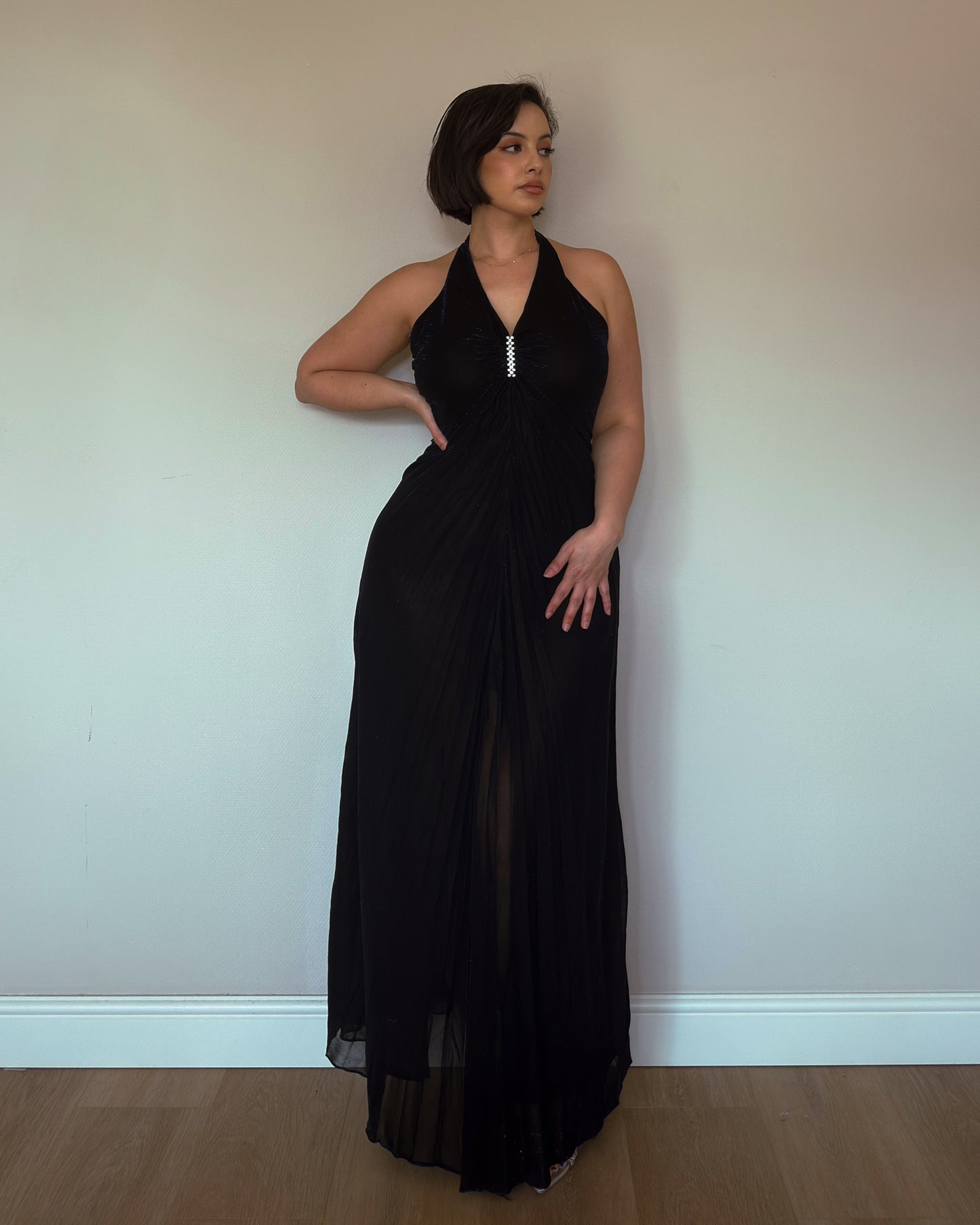 Midnight Navy Drape Gown - size M-XL