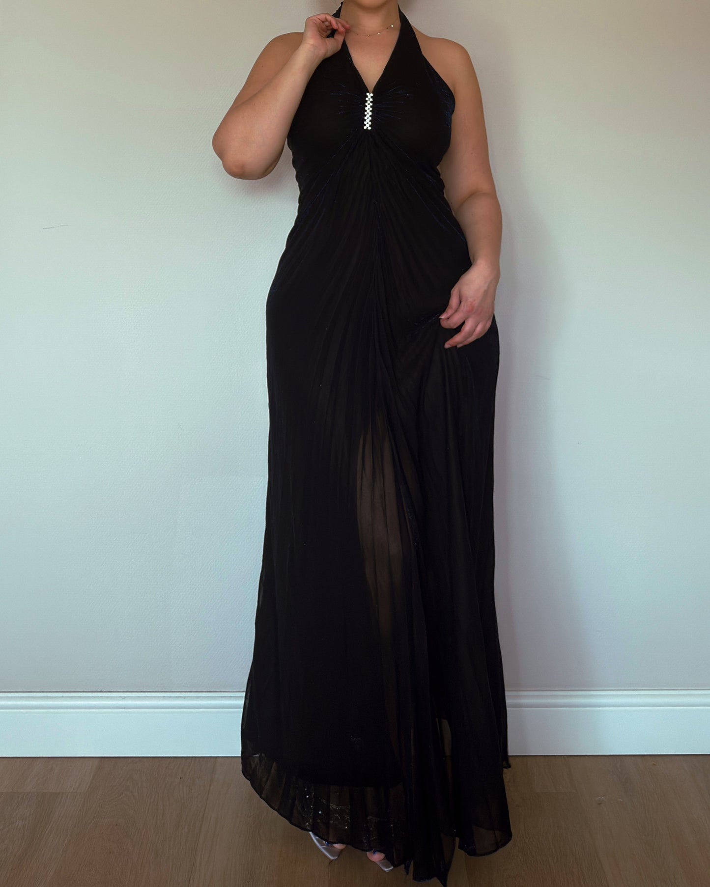 Midnight Navy Drape Gown - size M-XL