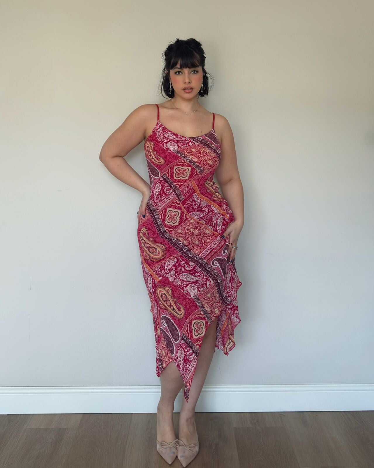 Patchwork Asymmetrical Dress – M/L