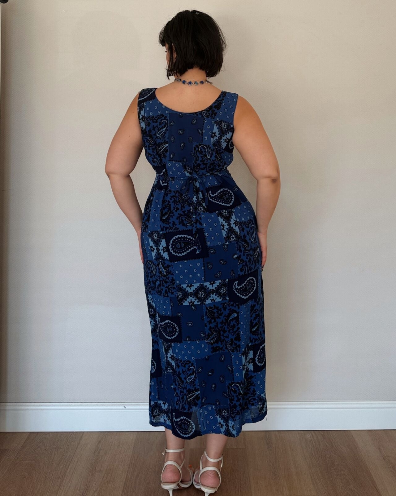 Blue vintage patchwork dress