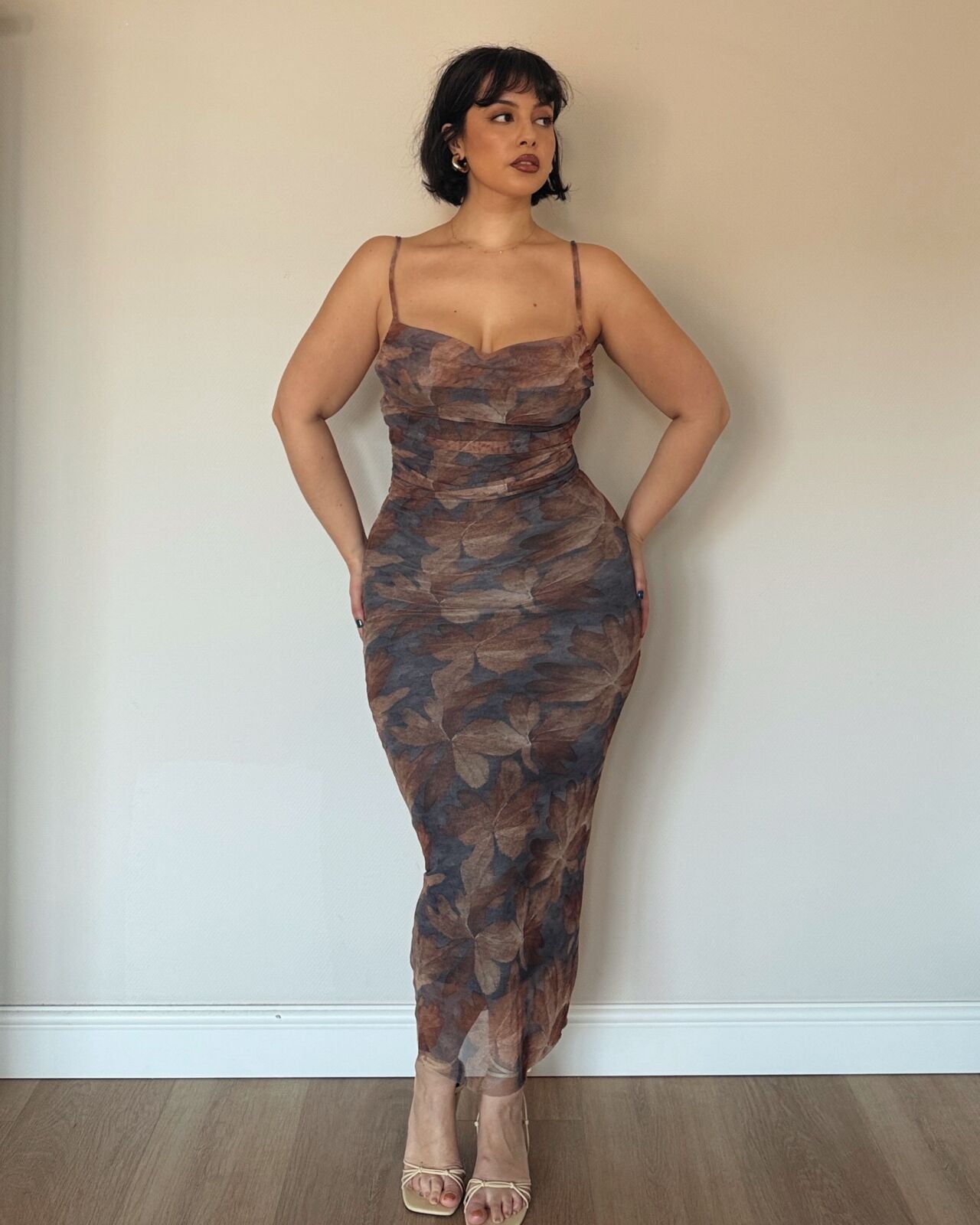 Floral Mesh Maxi Dress