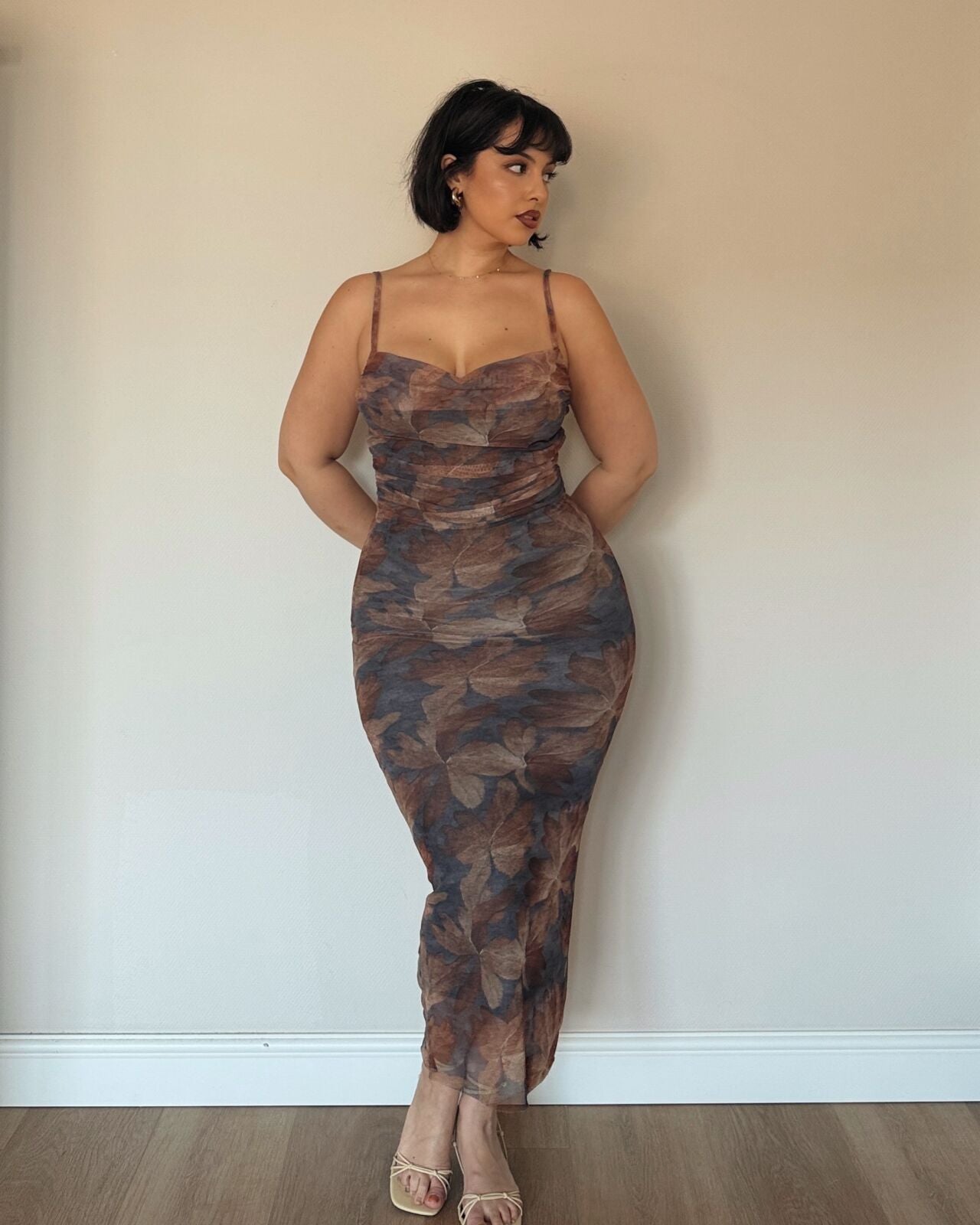 Floral Mesh Maxi Dress