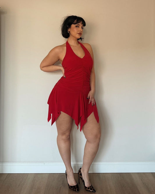 Red Halter Mini Dress