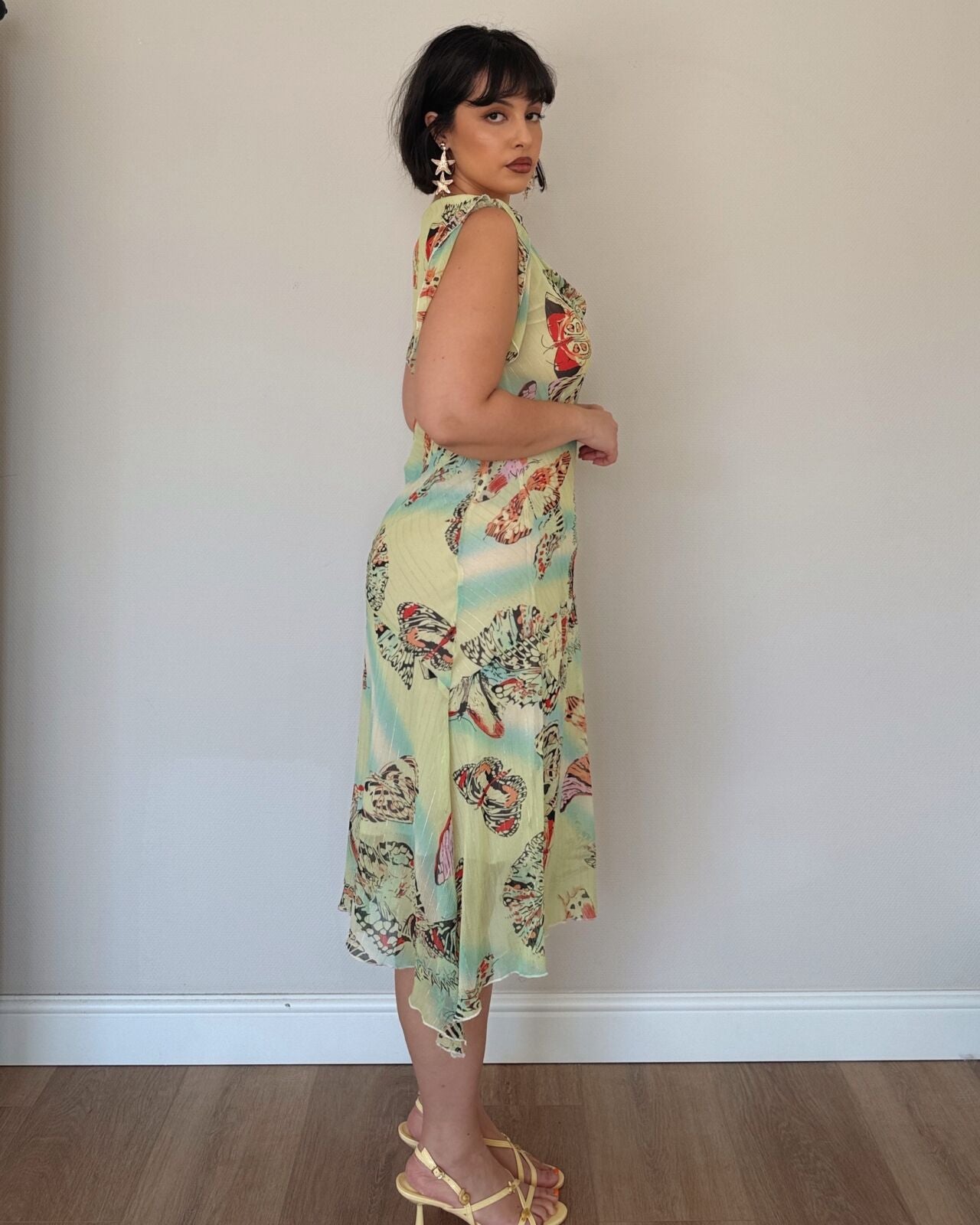 Butterfly Print Asymmetrical Dress