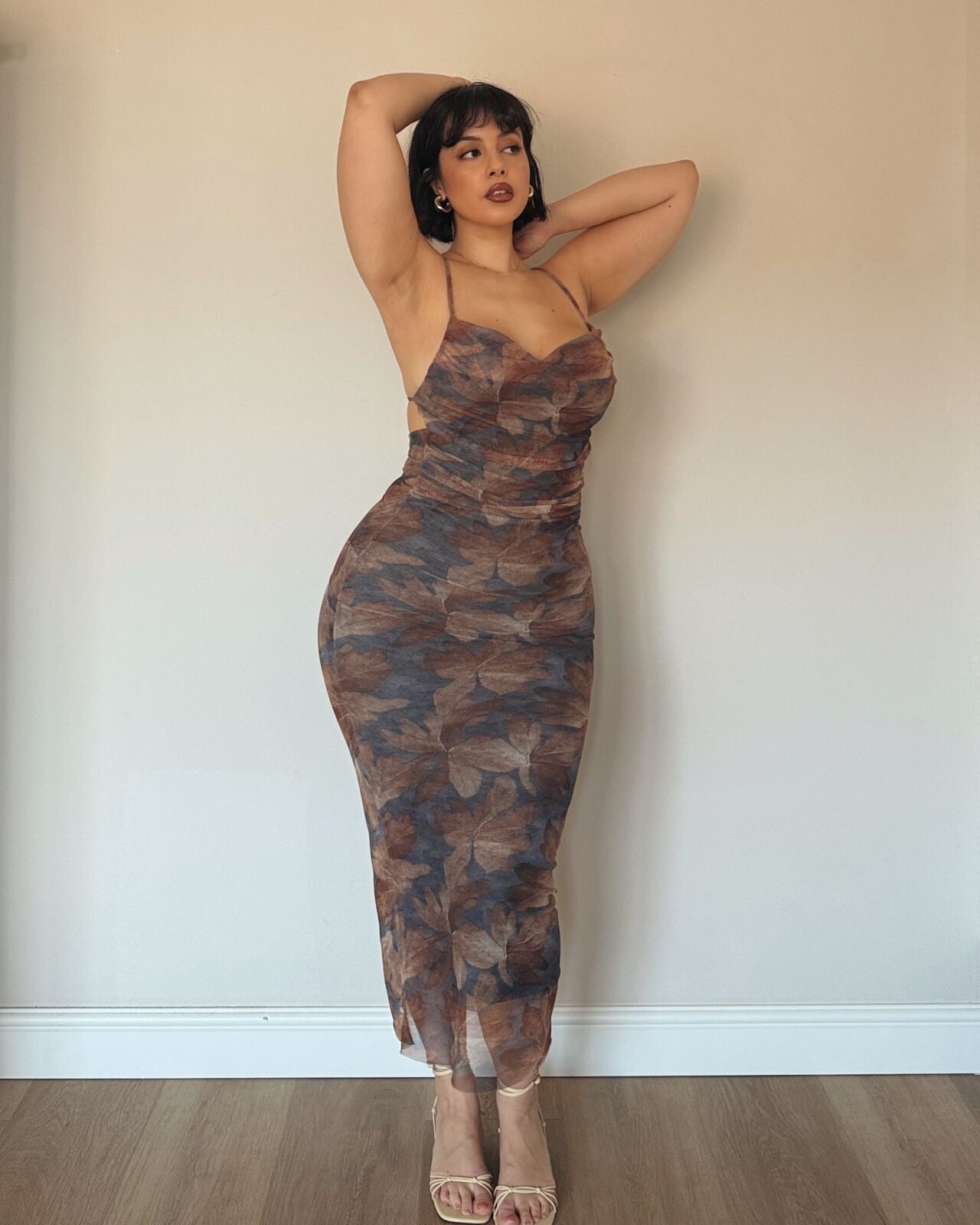 Floral Mesh Maxi Dress