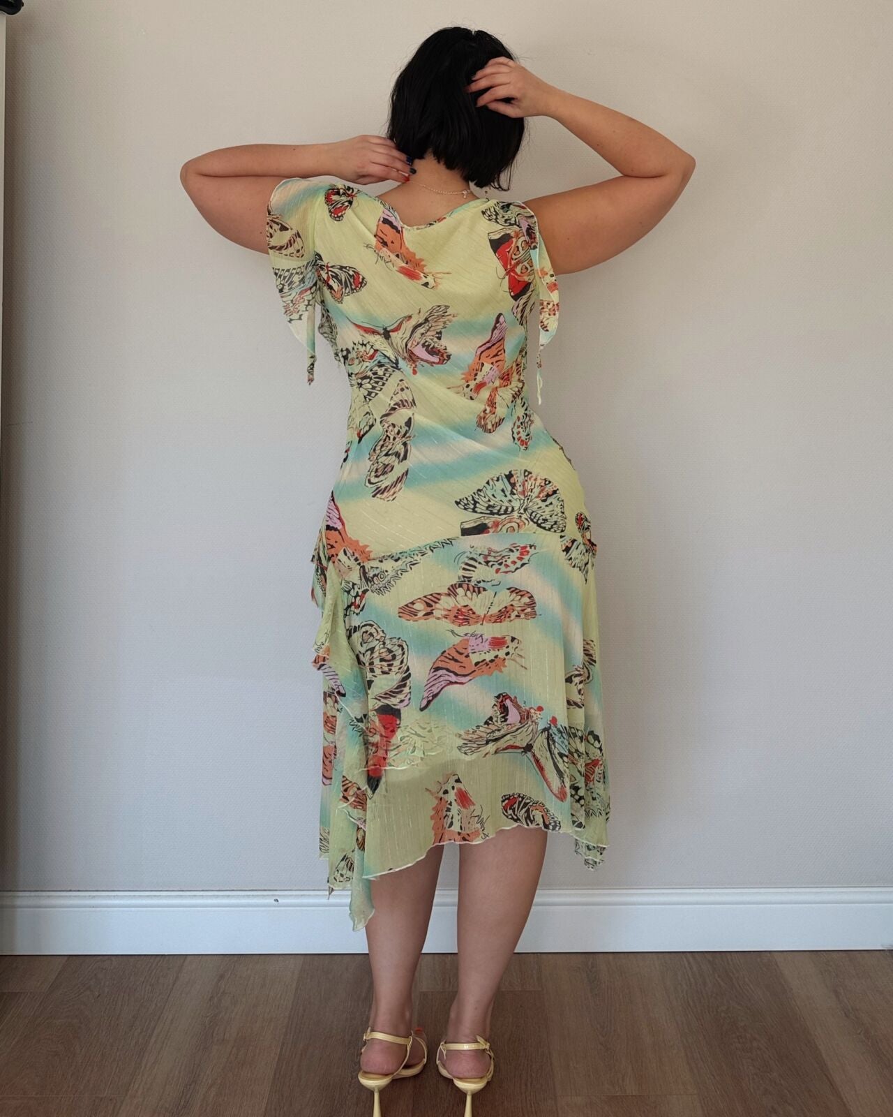 Butterfly Print Asymmetrical Dress