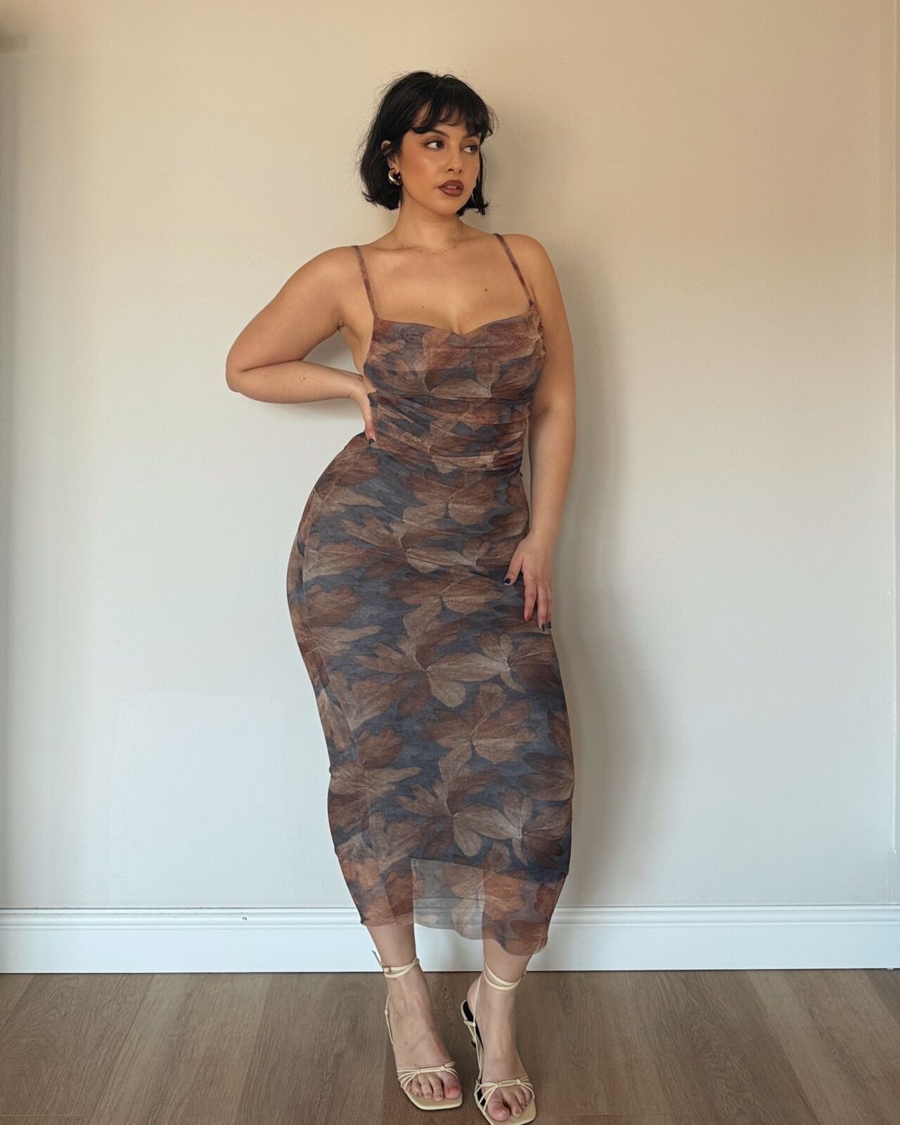 Floral Mesh Maxi Dress
