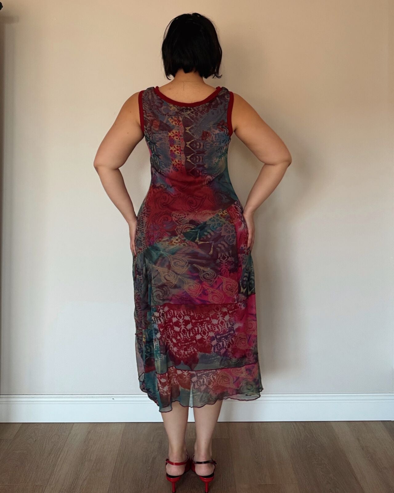 Sleeveless Mesh Midi Dress