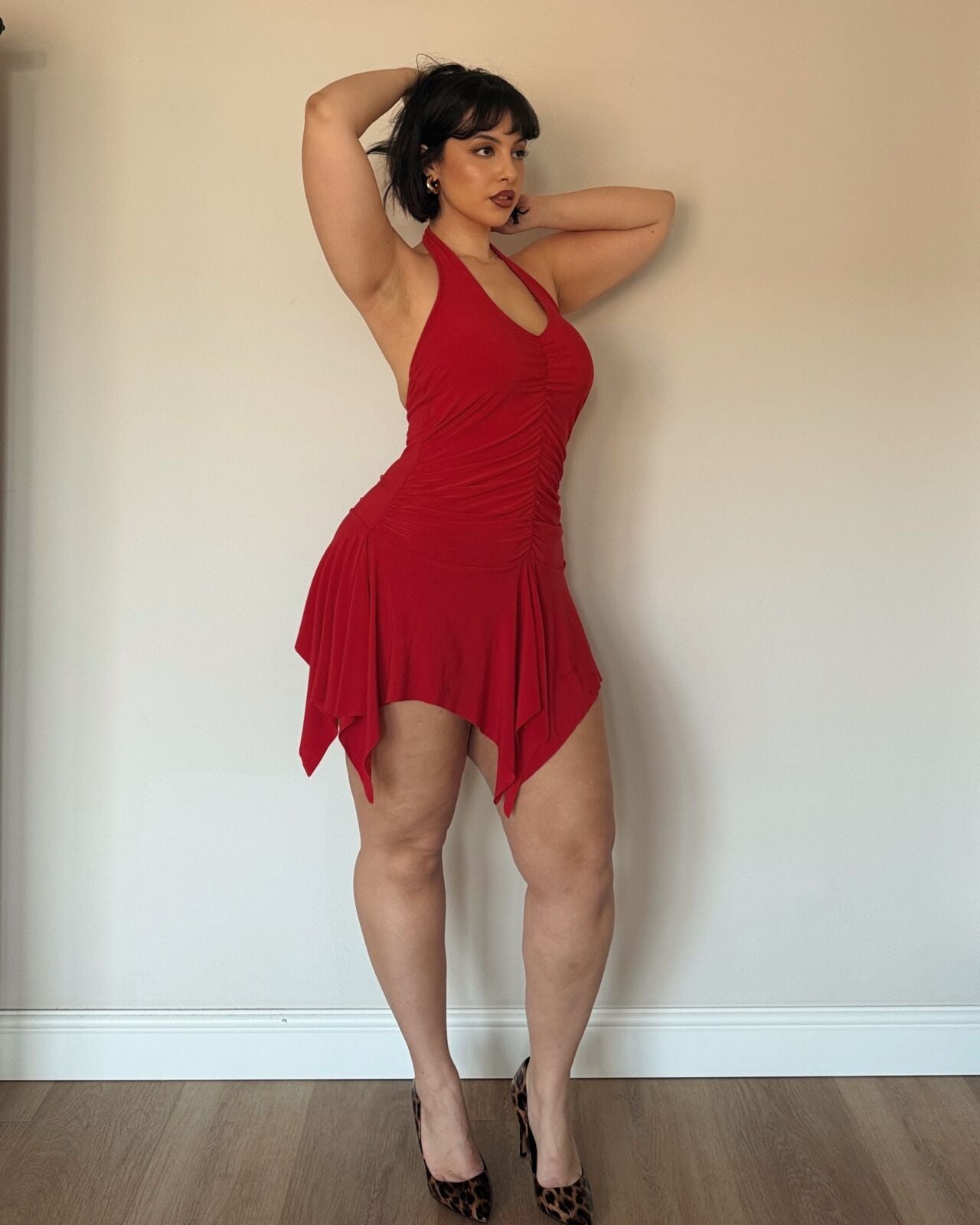 Red Halter Mini Dress