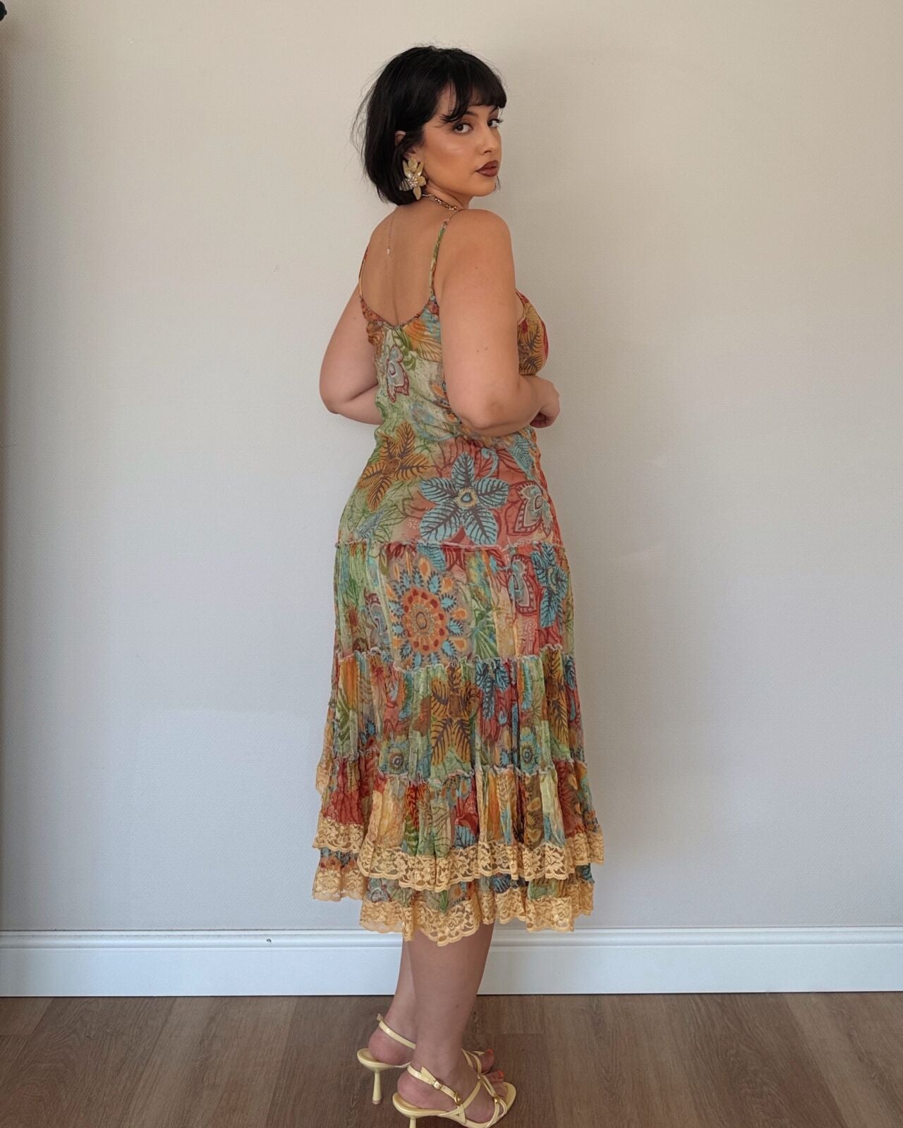 Vintage fairy floral midi dress