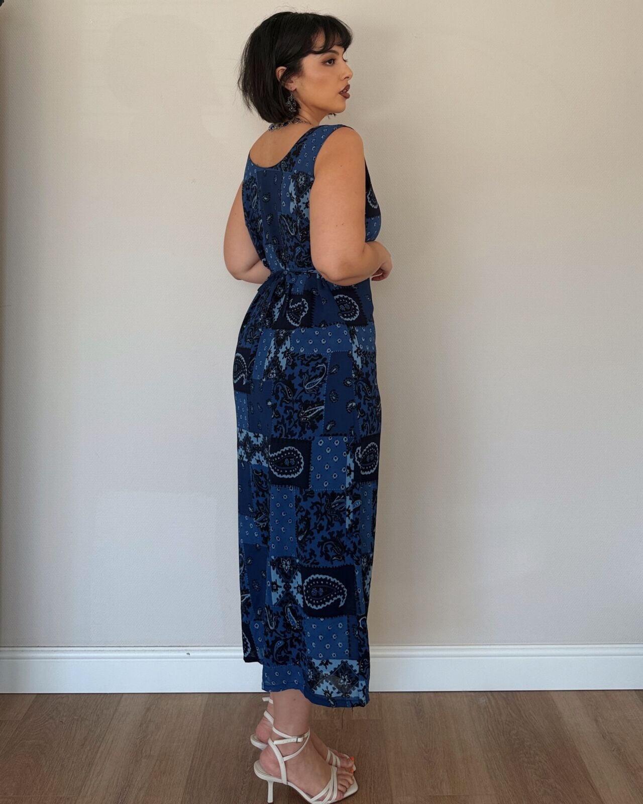 Blue vintage patchwork dress
