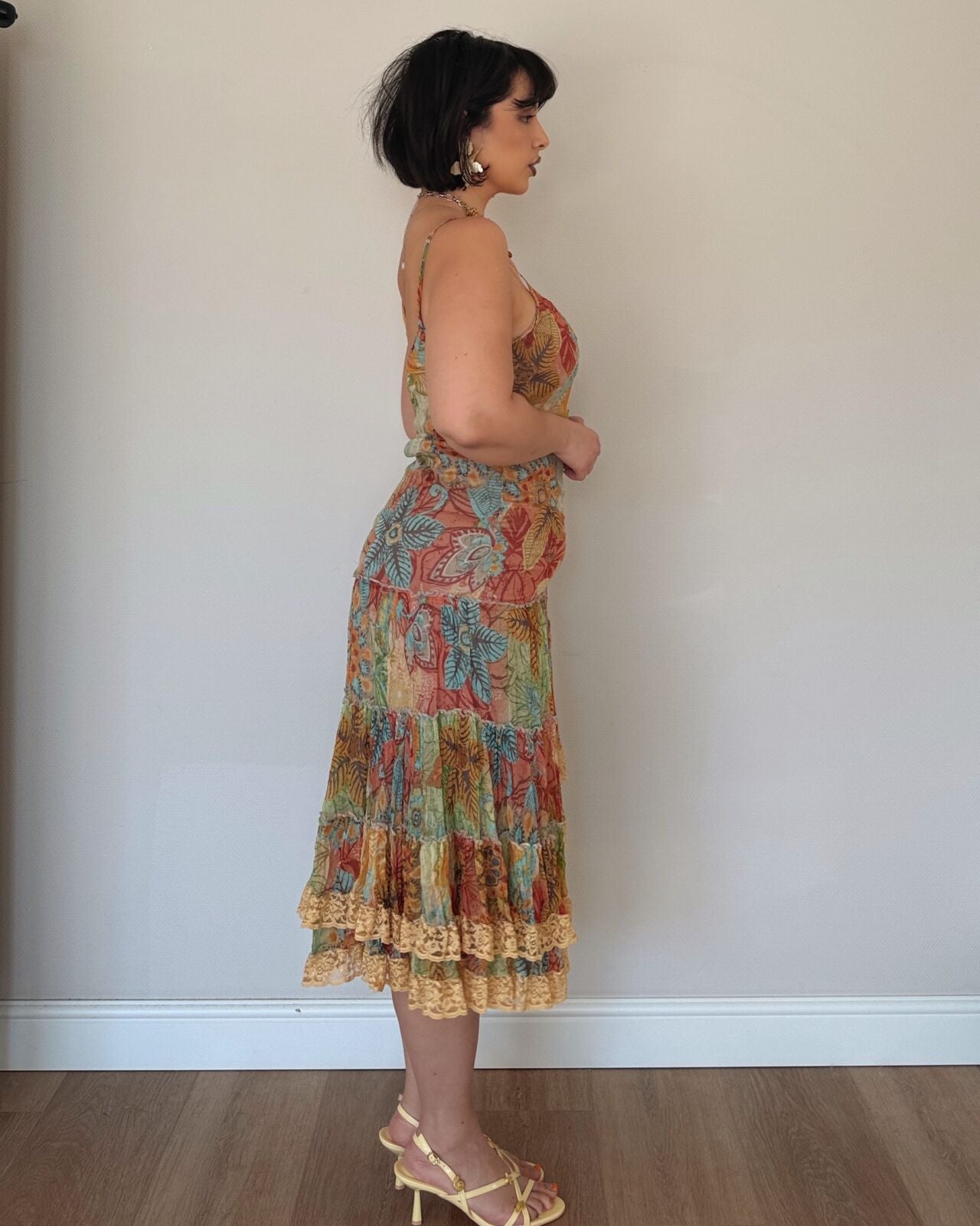 Vintage fairy floral midi dress